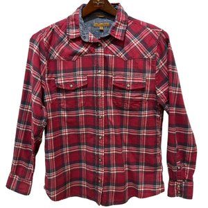 Jachs Girlfriend Bea Plaid Flannel Shirt Women's Size M EUC